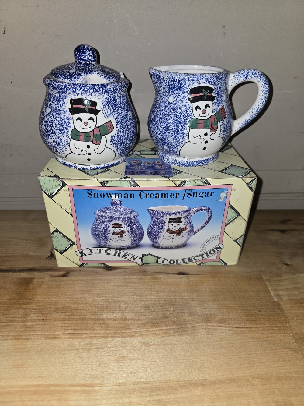 Youngs 1996 Snowman Creamer and Sugar Set